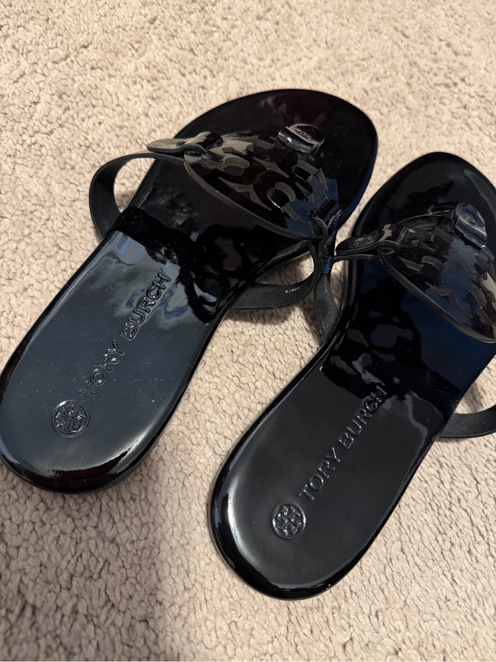 Black Tory Burch Women's Thong Sandals - Picture 3 of 4
